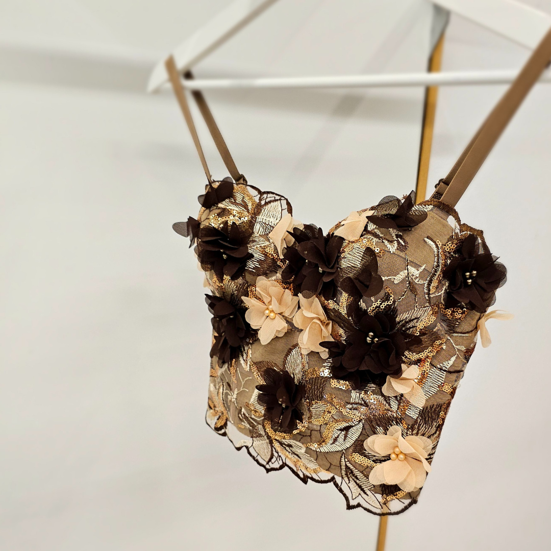 Bustier Agate: Élégance florale sophistiquée